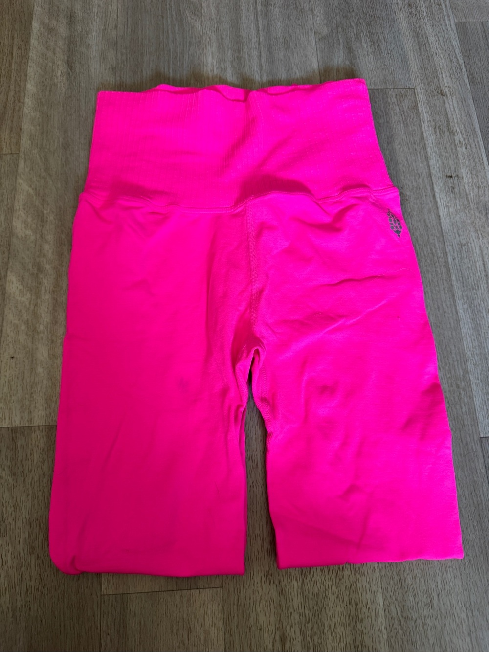 Free People Neon Pink High-Waist Bike Shorts